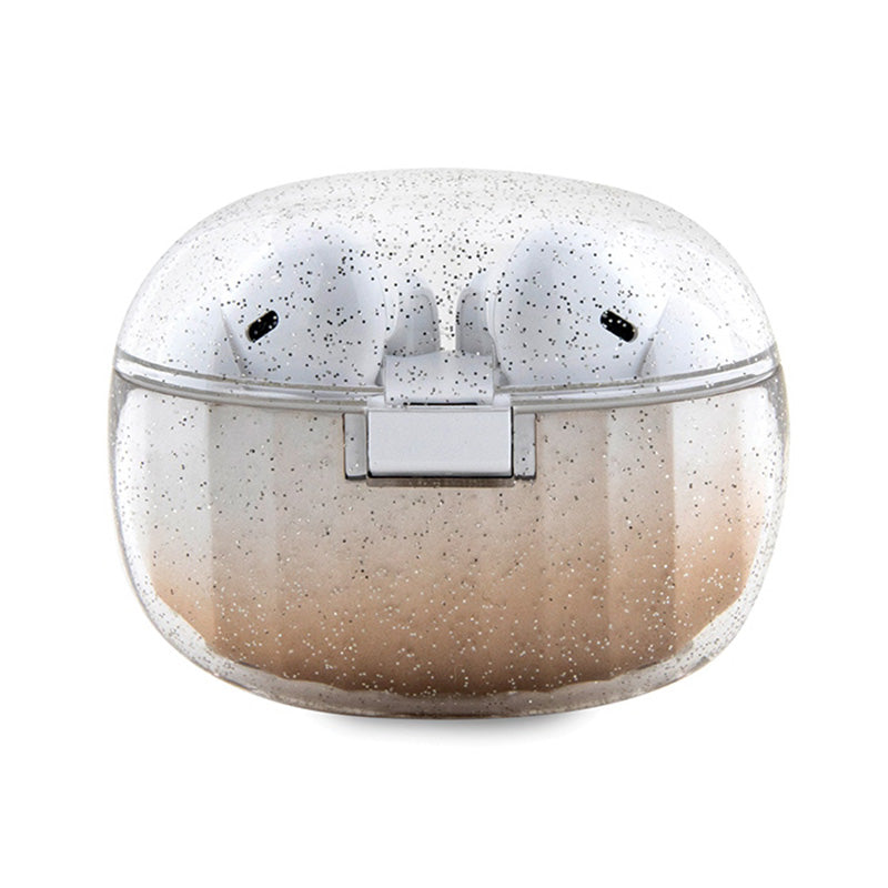 Guess Glitter Gradient – TWS "Bluetooth" ausinės + įkrovimo dėklas (auksinis)