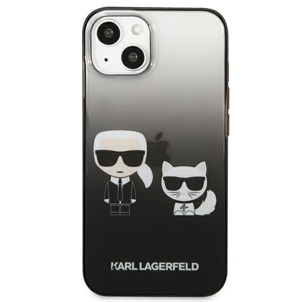 Karl Lagerfeld Gradient Ikonik Karl & Choupette – dėklas, skirtas „iPhone 13 mini“ („Black“)
