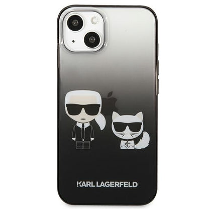 Karl Lagerfeld Gradient Ikonik Karl & Choupette – dėklas, skirtas „iPhone 13 mini“ („Black“)