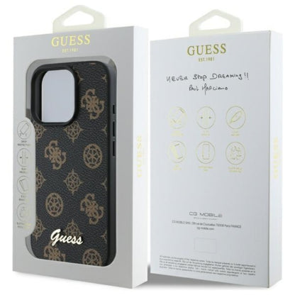 Guess Peony Script MagSafe – dėklas iPhone 16 Pro Max (juodas)