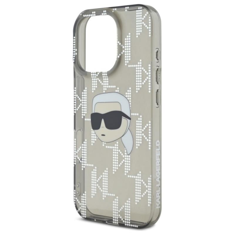 Karl Lagerfeld IML Karl Head Electroplated – dėklas iPhone 16 Pro (juodas)
