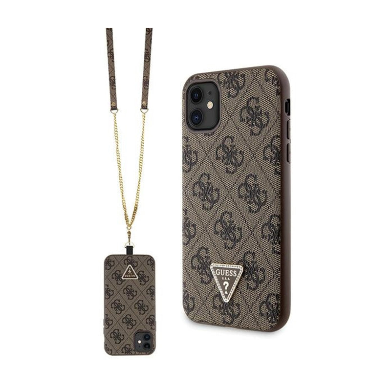 Guess Crossbody 4G Metal Logo – iPhone 11 dėklas (rudas)