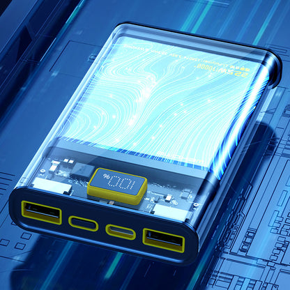 WEKOME WP-321 Vanguard serija – Power bank 20000 mAh Itin greitas įkrovimas PD 20W + QC 22.5W (Juoda / Permatoma)