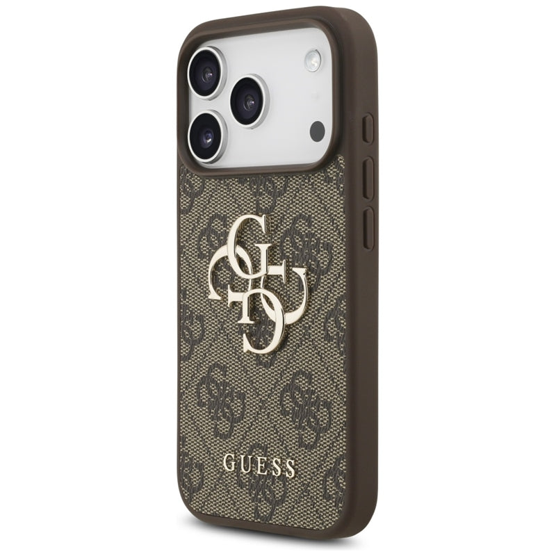 Guess 4G Didelio logotipo dėklas iPhone 17 Pro (rudas)