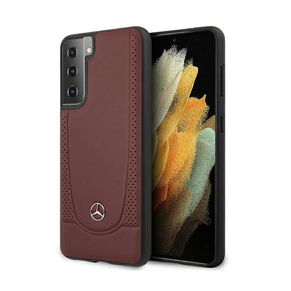 Mercedes Leather Urban Line – dėklas, skirtas „Samsung Galaxy S21+“ (raudonas)