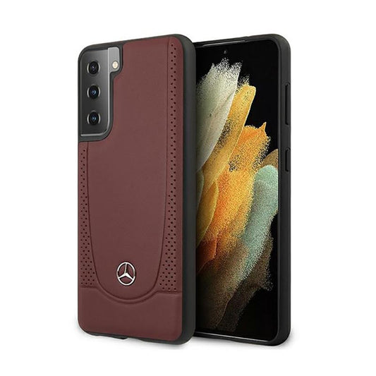 Mercedes Leather Urban Line – dėklas, skirtas „Samsung Galaxy S21+“ (raudonas)