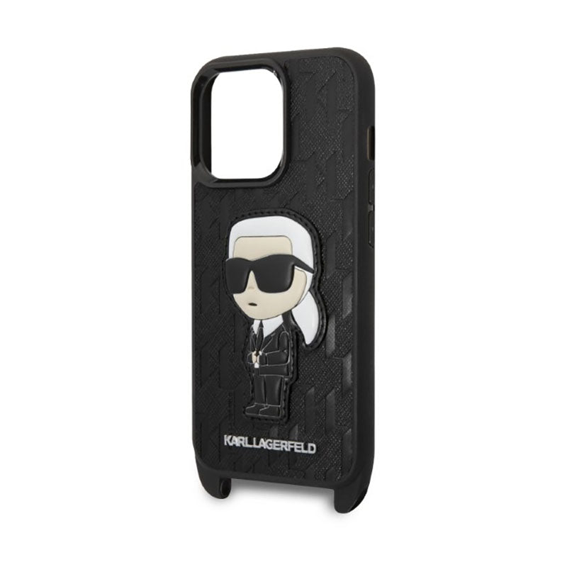 Karl Lagerfeld NFT Monogram Ikonik Patch – dėklas skirtas iPhone 14 Pro (juodas)