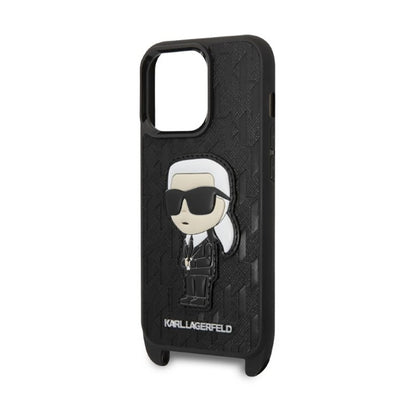 Karl Lagerfeld NFT Monogram Ikonik Patch – dėklas skirtas iPhone 14 Pro (juodas)