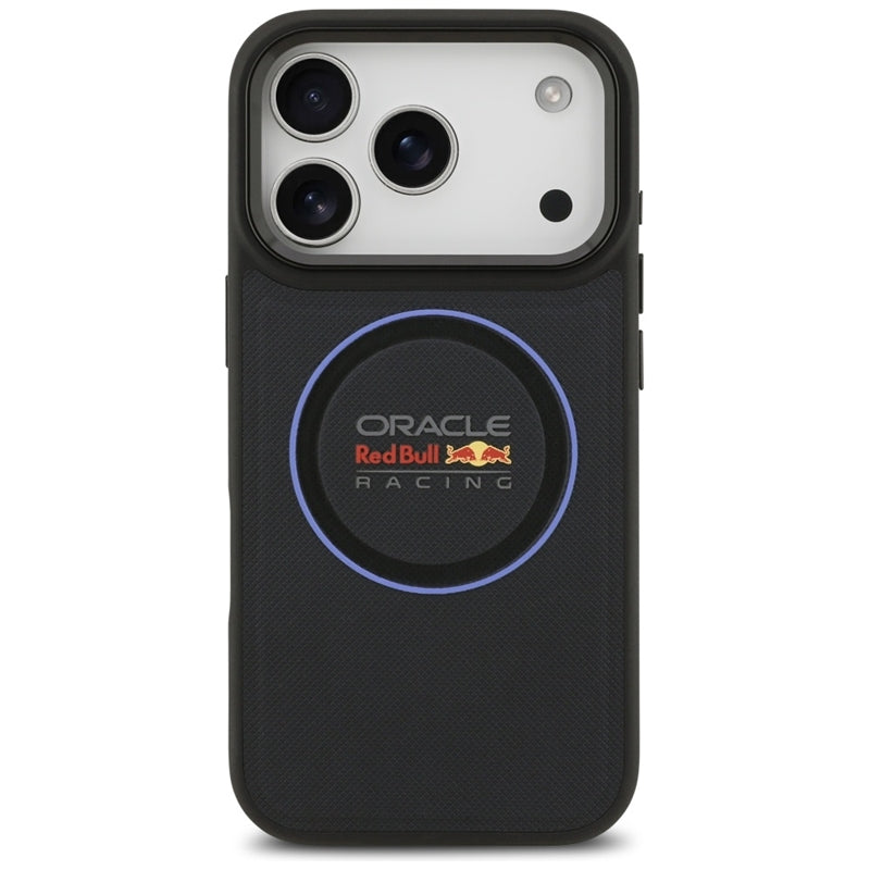 Red Bull Mėlyno Tinklelio Ir Metalo Mygtukų MagSafe dėklas - iPhone 17 Pro (Tamsiai Mėlynas)