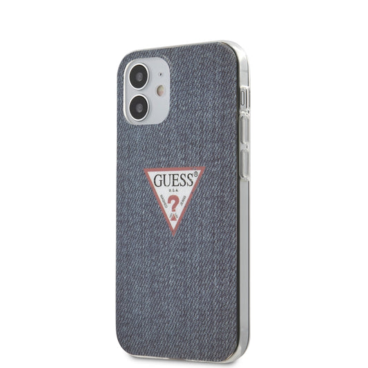 Guess Denim Triangle DK – "iPhone 12 Mini" dėklas (tamsiai mėlyna)