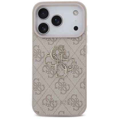 Guess 4G Dėklas su dideliu logotipu iPhone 17 Pro (rožinis)