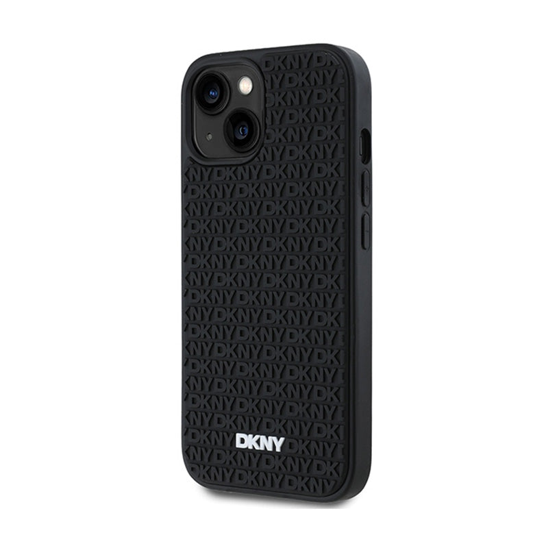 DKNY 3D guminio kartotinio rašto dėklas, skirtas „iPhone 15“ / 14 / 13 (juodas)