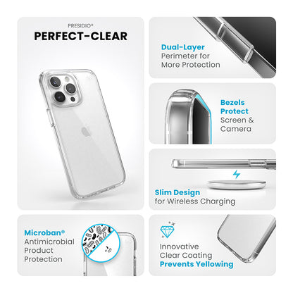 Speck Presidio Perfect-Clear – dėklas iPhone 15 Pro Max (skaidrus)