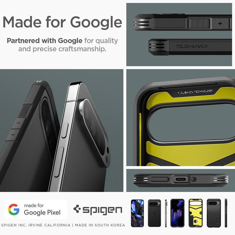Spigen Tough Armor – dėklas, skirtas Google Pixel 9 Pro XL (juodas)