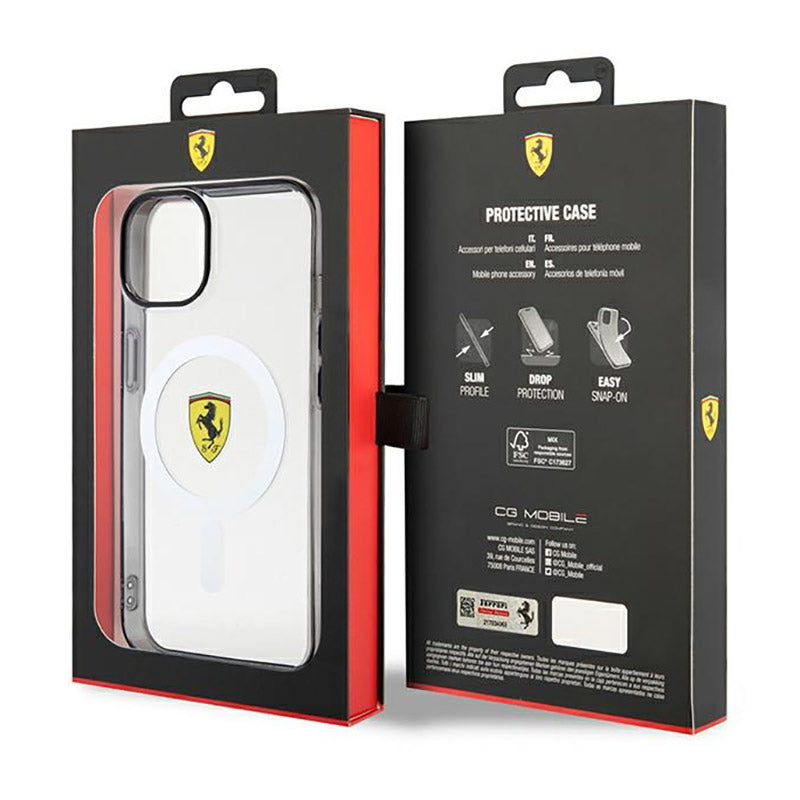 Ferrari Outline Magsafe – dėklas, skirtas „iPhone 14“ (skaidrus)
