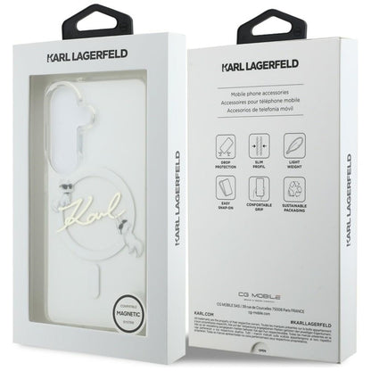 Karl Lagerfeld IML KC Script MagSafe - Samsung Galaxy S26 dėklas (Skaidrus)