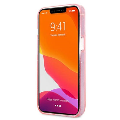 Karl Lagerfeld Karl’o galvos blizgučių dėklas, skirtas „iPhone 13 Pro Max“ (rožinis)