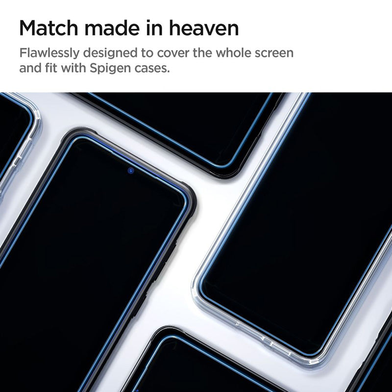 Spigen GLAS.TR EZ FIT 2-Pack – Grūdintas stiklas, skirtas Samsung Galaxy S25 / S24 (2 vnt.)