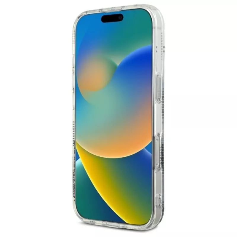 Karl Lagerfeld IML Choupette Galva Elektro dengtas Dėklas iPhone 16 Pro Max (skaidrus)