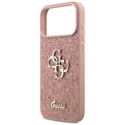 Guess Fixed Glitter Big 4G dėklas skirtas iPhone 17 Pro Max (rožinis)