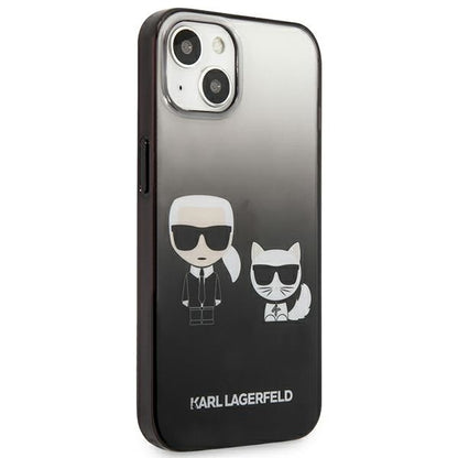 Karl Lagerfeld Gradient Ikonik Karl & Choupette – dėklas, skirtas „iPhone 13 mini“ („Black“)