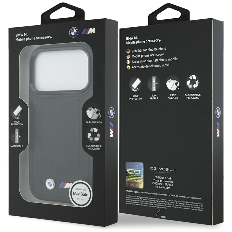 BMW M Dygštuotas logotipas MagSafe - iPhone 17 Pro dėklas (juodas)