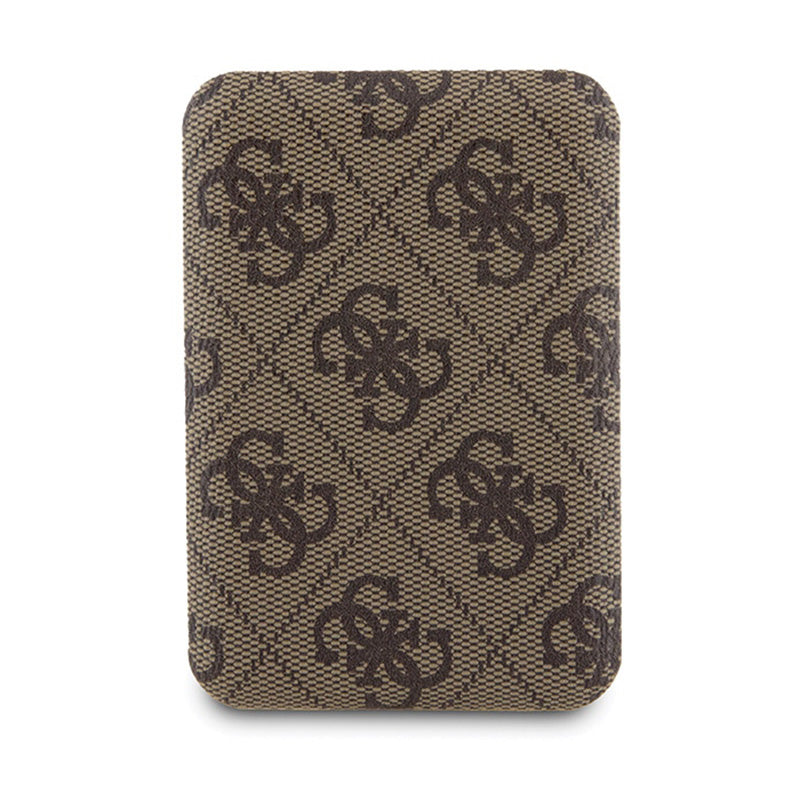 Guess Bundle Pack MagSafe 4G Metal Gold Logo - Dėklo rinkinys + Power Bank 5000mAh MagSafe iPhone 15 (ruda)