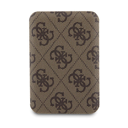 Guess Bundle Pack MagSafe 4G Metal Gold Logo - Dėklo rinkinys + Power Bank 5000mAh MagSafe iPhone 15 (ruda)