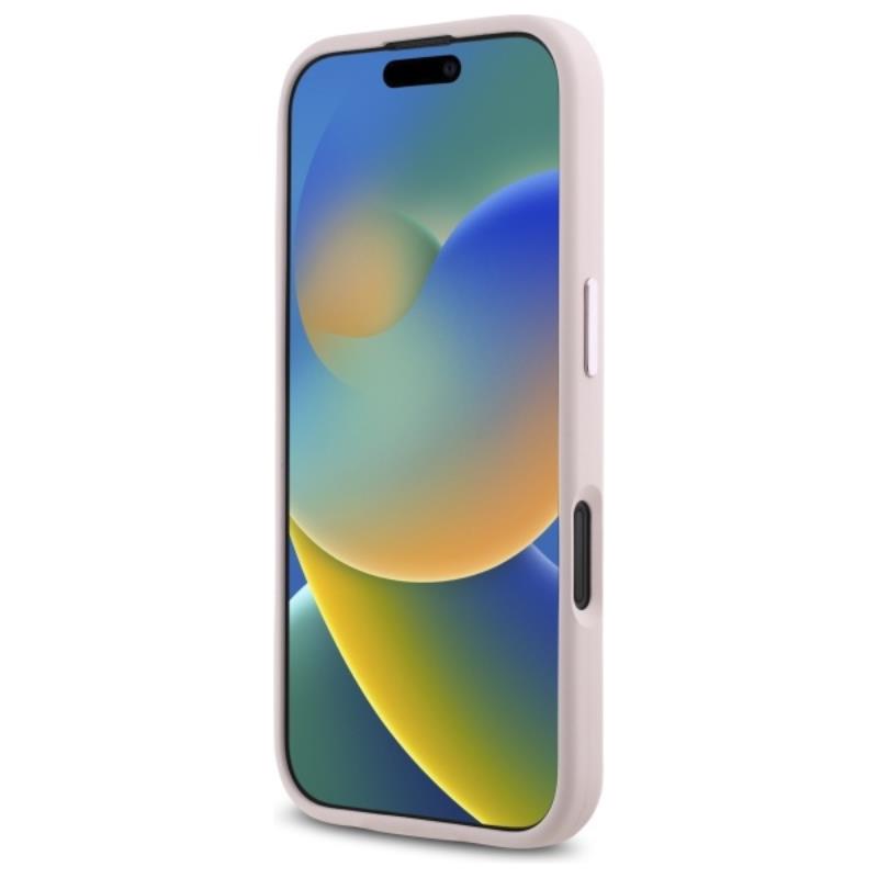 „Karl Lagerfeld Silicone Shadow Metal Initial MagSafe“ – dėklas skirtas „iPhone 16“ (rožinis)