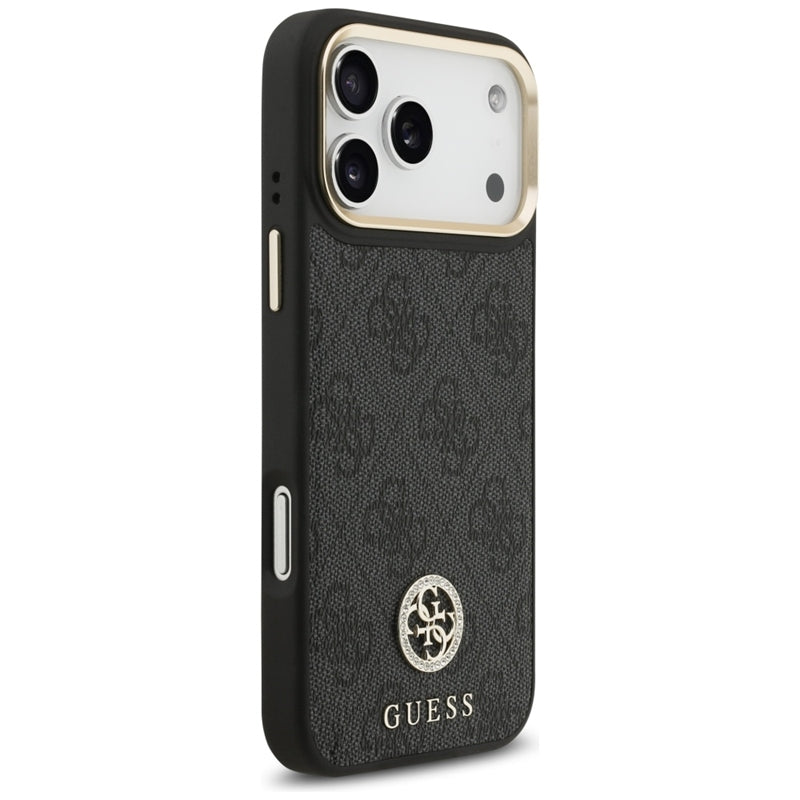 Guess 4G Strass Logo MagSafe dėklas iPhone 17 Pro Max (juodas)
