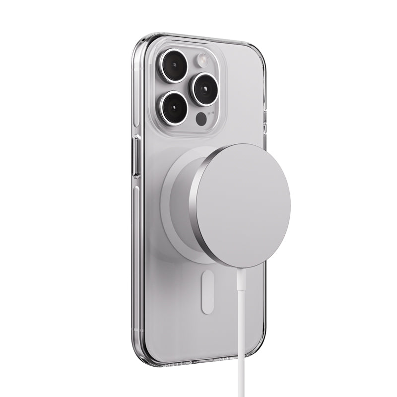 Crong Clear MAG Pro - „iPhone 15 Pro“ dėklas su MagSafe (Skaidrus)