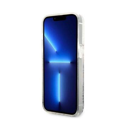 Karl Lagerfeld Liquid Glitter NFT Karl's Head – dėklas iPhone 14 Pro (sidabrinis)