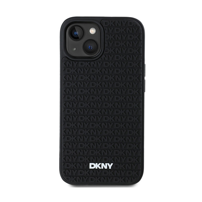 DKNY 3D guminio kartotinio rašto dėklas, skirtas „iPhone 15“ / 14 / 13 (juodas)