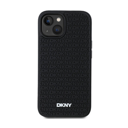 DKNY 3D guminio kartotinio rašto dėklas, skirtas „iPhone 15“ / 14 / 13 (juodas)