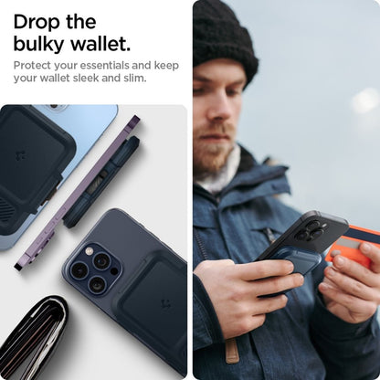 Spigen Lock Fit MagSafe – Magnetinė piniginė (Metalo skalūnas)