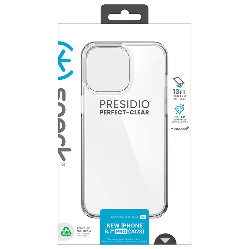Speck Presidio Perfect-Clear – dėklas iPhone 15 Pro Max (skaidrus)