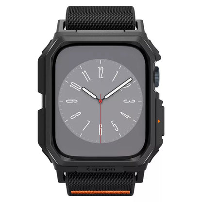 Spigen Lite Fit "Pro" - Dėklas su dirželiu, skirtas Apple Watch 4/5/6/7/8/9/SE 44/45 mm (Matte Black)