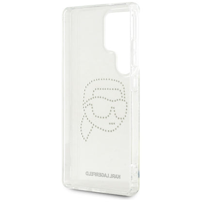Karl Lagerfeld Rhinestones Karl Head Logo – dėklas, skirtas „Samsung Galaxy S25 Ultra“ (skaidrus)