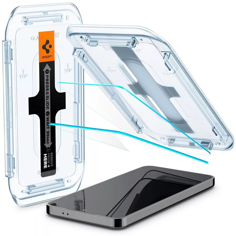 Spigen GLAS.TR EZ FIT 2-Pack – Grūdintas stiklas, skirtas Samsung Galaxy S25 / S24 (2 vnt.)