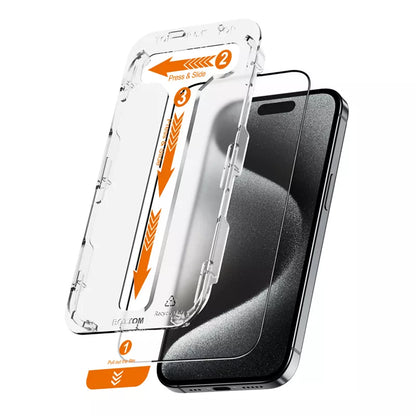 Crong EasyShield 2-Pack - grūdintas stiklas skirtas iPhone 15 Pro (2 vnt.)