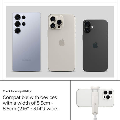 Spigen S541W "Bluetooth" asmenukių lazdelė su trikoju – išmaniojo telefono trikojis / asmenukių lazdelės laikiklis (smėlio spalvos)