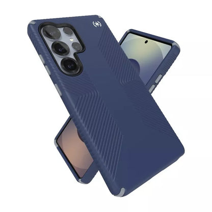 Speck Presidio2 Grip Magnet – Dėklas, skirtas Samsung Galaxy S25 Ultra MagSafe (Pakrantės mėlyna/Dulkių pilka/Balta)