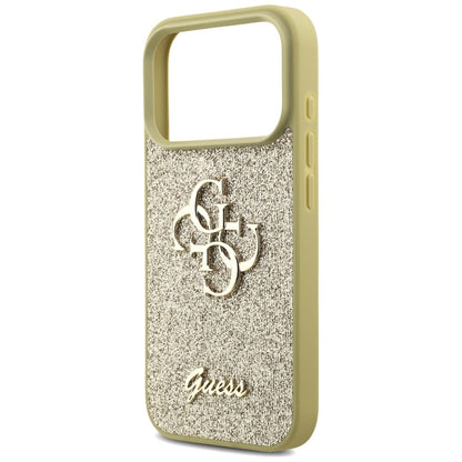 Guess Dėklas "Fixed Glitter Big 4G" iPhone 17 Pro (auksinis)