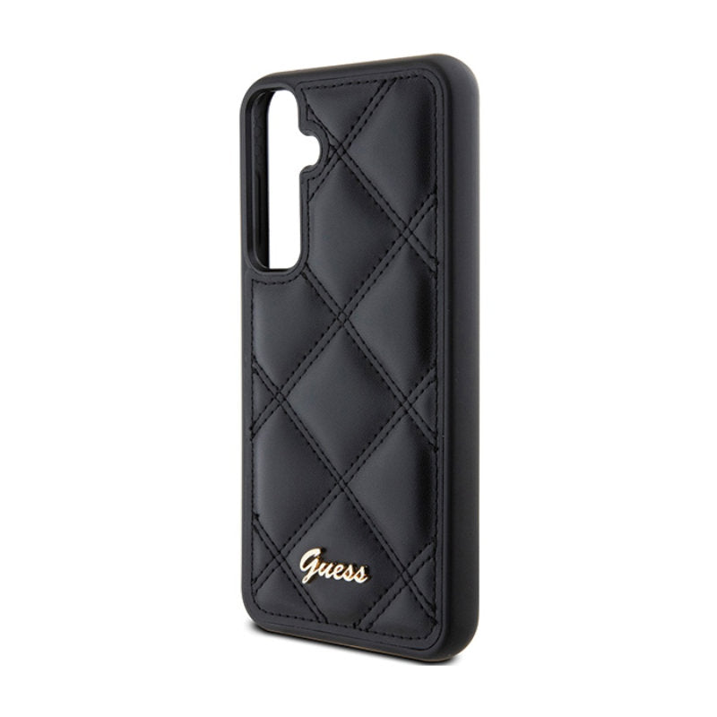 Guess Quilted Metal Logo - Samsung Galaxy S23 FE dėklas (juodas)