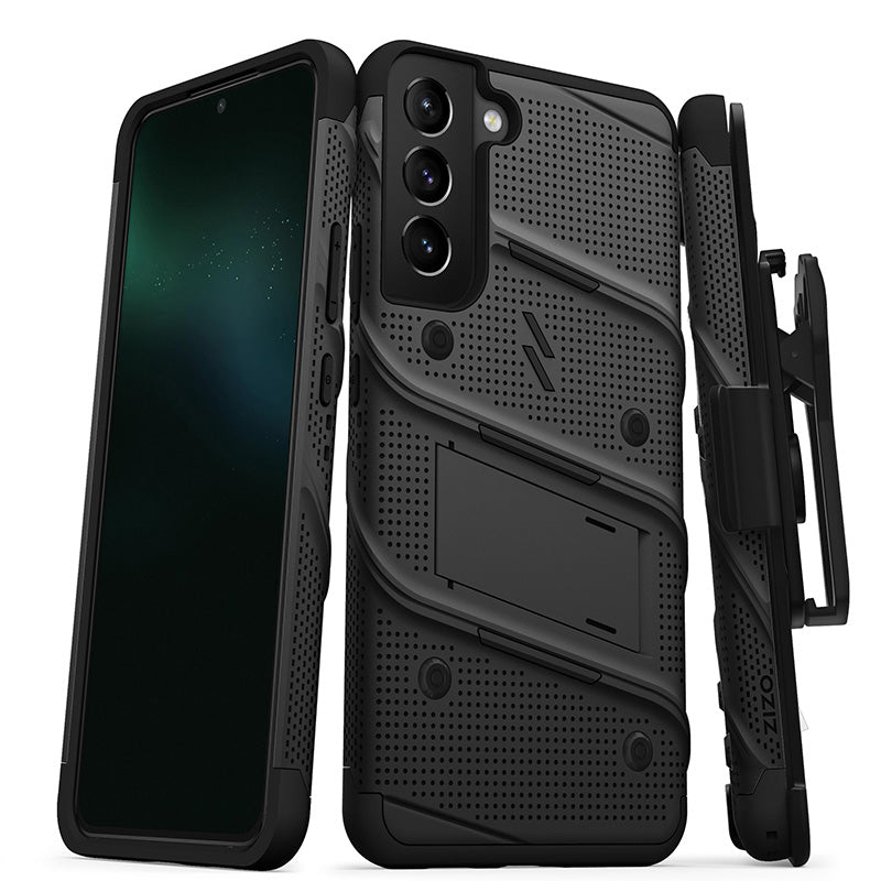 ZIZO BOLT paketas Samsung Galaxy S22+ dėklas – juodas ir juodas