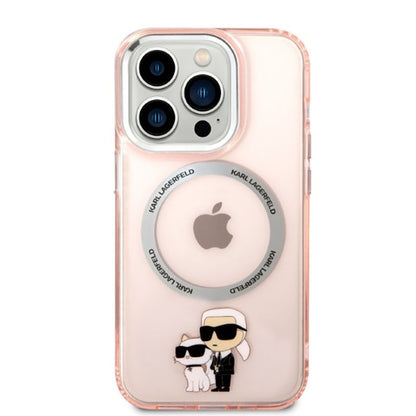 Karl Lagerfeld IML NFT Karl & Choupette MagSafe – dėklas, skirtas iPhone 14 Pro Max (rožinė)