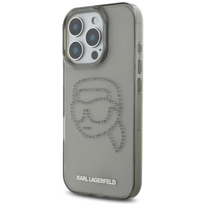 Karl Lagerfeld IML Rhinestones Karl Head – dėklas iPhone 16 Pro (juodas)