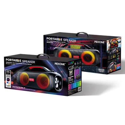 WEKOME D38 Yinla Series - V5.0 30W RGB LED Nešiojamas Belaidis Bluetooth Garsiakalbis (Juodas)