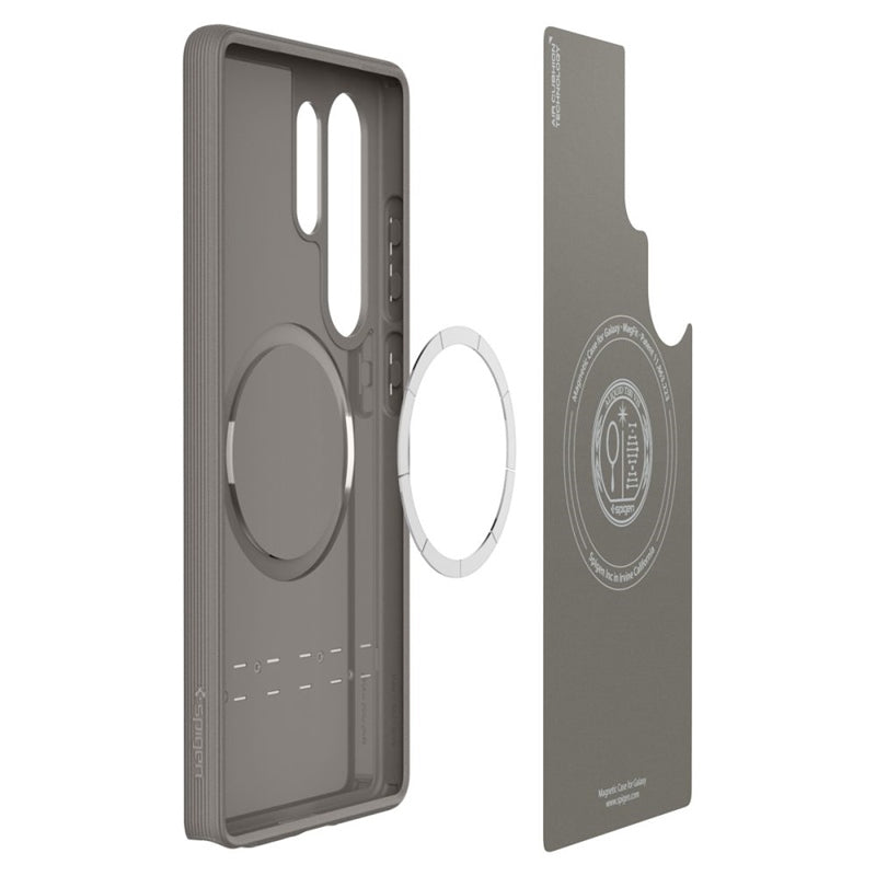 Spigen Parallax Mag MagSafe – Dėklas, skirtas Samsung Galaxy S25 Ultra (pelenų pilka)
