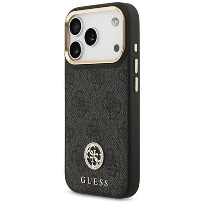 Guess 4G Strass Logo MagSafe dėklas iPhone 17 Pro (juodas)